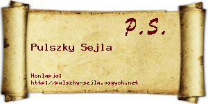 Pulszky Sejla névjegykártya